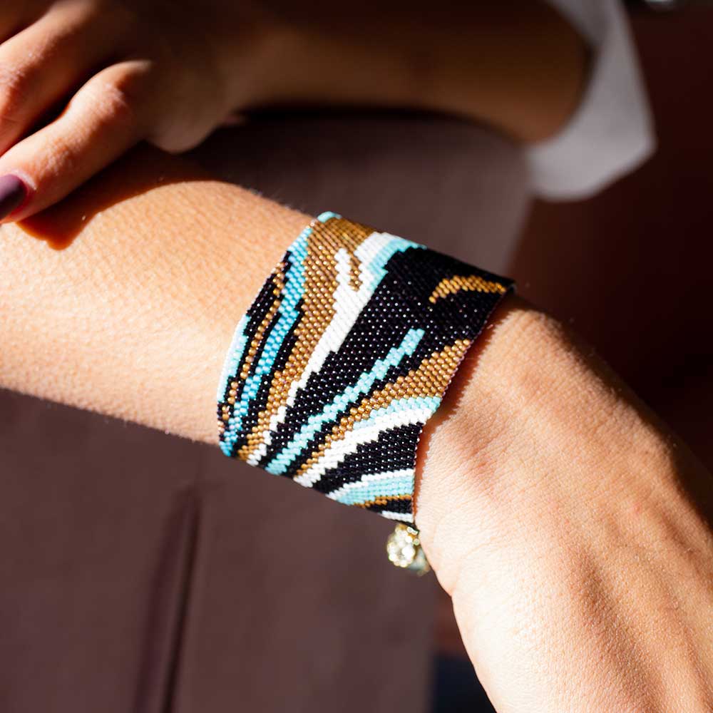 Surf Abstract Beaded Cuff Tulum